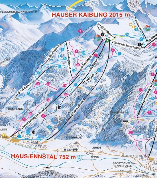 Hauser Kaibling ski map