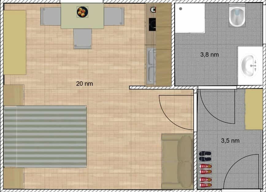 House Montis floor plan showing detailed room layout