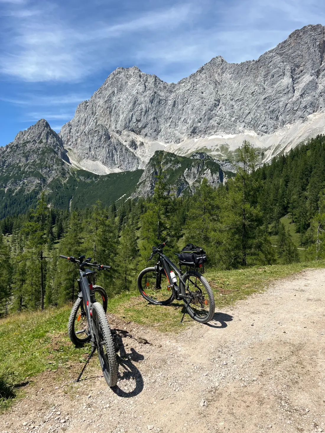 KTM Macina e-bikes outside Haus Montis